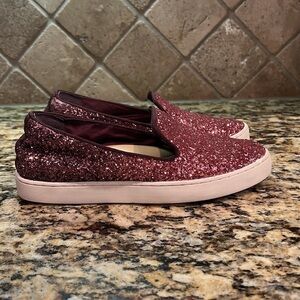 Birdies The Swift Glitter Pink Rose Ombre Slip On Sneaker Size 5
